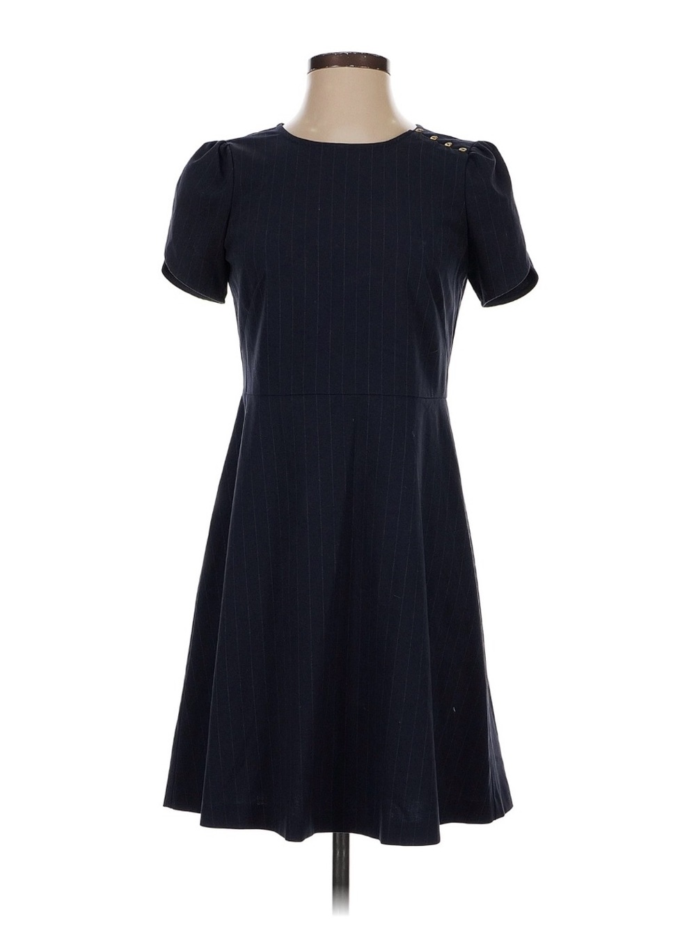 LOFT Navy Short-Sleeve stripe Dress